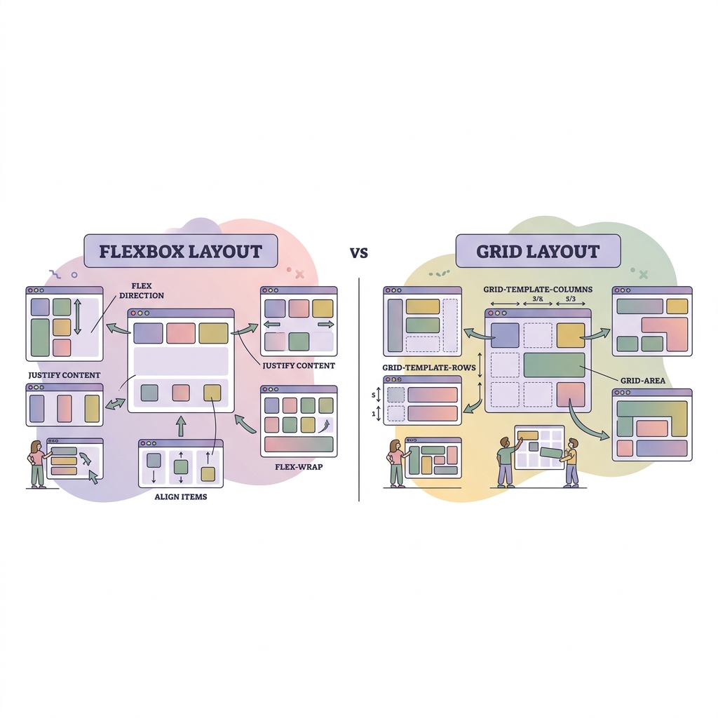 CSS Flexbox vs Grid: A Complete Visual Guide