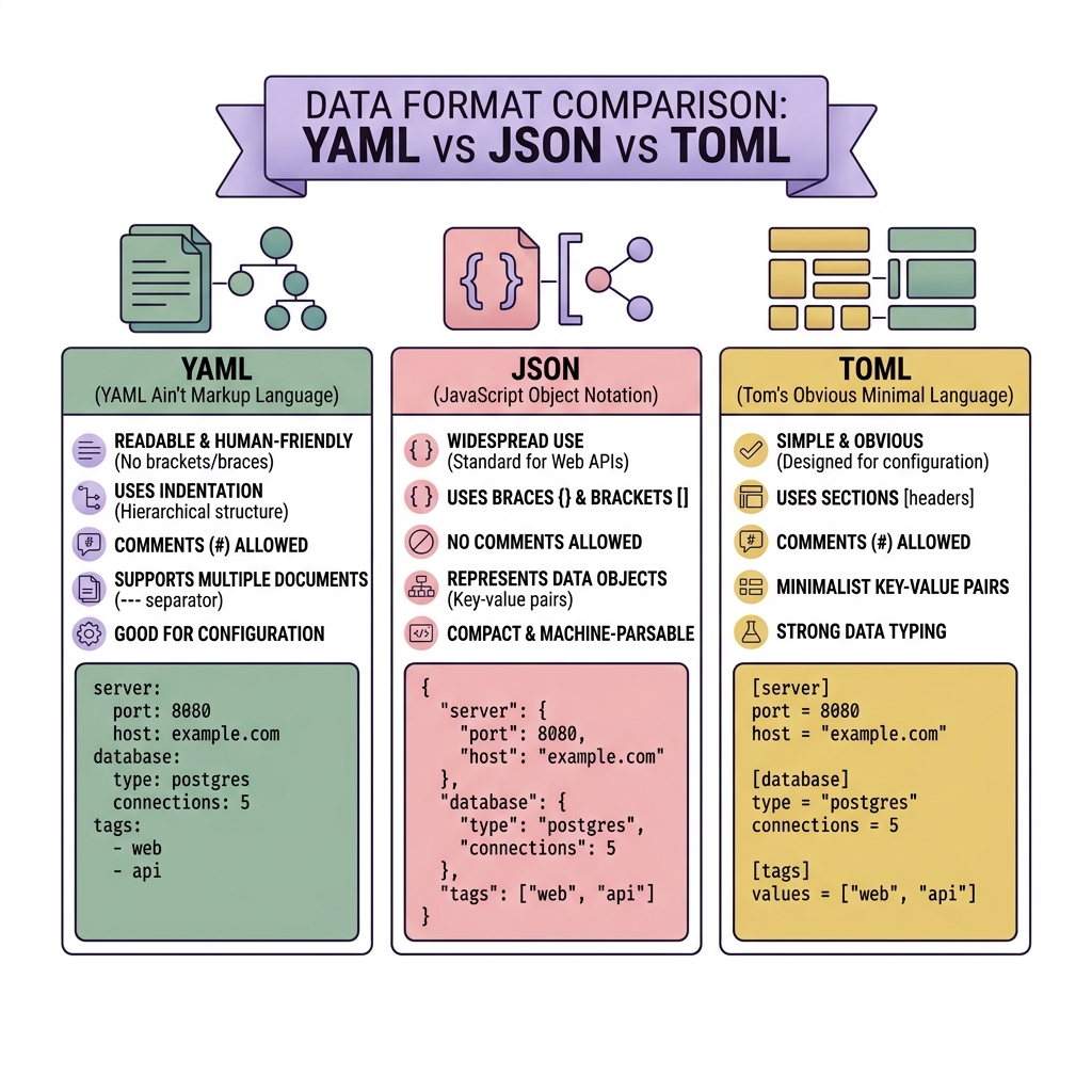 YAML vs JSON vs TOML: Choosing the Right Config Format